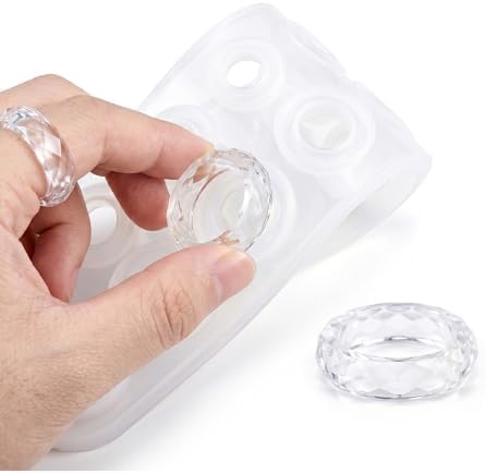 2Pcs Resin Ring Molds with 14 Rings and 7 Sizes,Silicone Resin Rings Making Kit,Round Pendant Jewelry Casting Mold for DIY Earrings Necklace Pendants Keyrings Crafts Decorations Making - Image 5