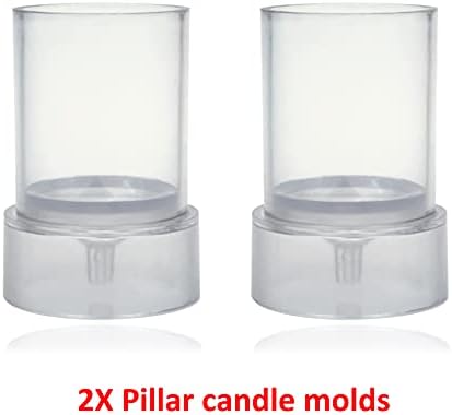 MILIVIXAY 2PCS Pillar Candle Mold -Height: 3.0inch,Diameter:2.0inch-30ft Long Wicks, 2pcs Wick Holders, a Mold Sealer and a Lead Wire Included as a Gift. - Image 2