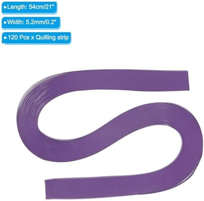 PATIKIL 120pcs Quilling Strips Paper 3/16"(5.2mm) 21"(54cm) Origami Paper Quilling Strip for Art DIY Hand Craft Christmas, Dark Purple - Image 2
