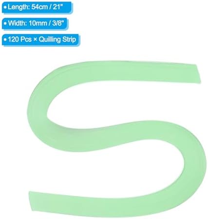 PATIKIL 120pcs Quilling Paper Strips Paper Flowers Quilling Kits 3/8"(10mm) Origami Paper for Adults Beginner Art Craft, 21"(54cm) Light Green - Image 2