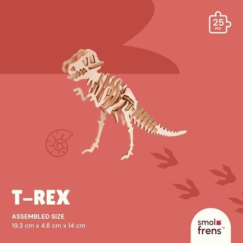 3D Wooden Puzzles for Kids Ages 8+, 4 Pack Dinosaur Puzzles, FSC-Certified Wood, Plastic-Free, STEM Kit for Kids Teens Adults, Wood Craft Model Kit, Individually Wrapped Party Favors - Jurassic Frens - Image 6