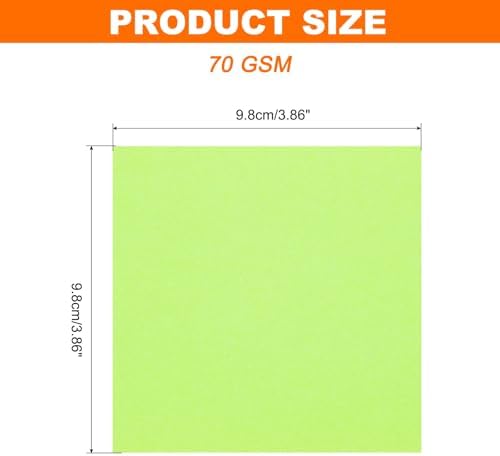 MECCANIXITY 75 Sheet Origami Paper Double Sided 4x4" Fluorescent Green - Image 2