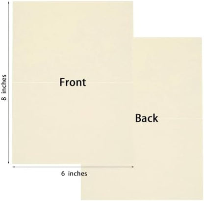 50 Pack Blank Folded Cardstock Cards, Cream Color, 4x6 - Image 2