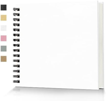 Popotop 12x12 Inch Scrapbook Photo Album, 60 Page Decorative Kraft Paper Book for 4x6 5x7 6x8 Pictures, DIY Memory Photo Albums as Gifts for Wedding Baby Christmas School Family by Popotop
