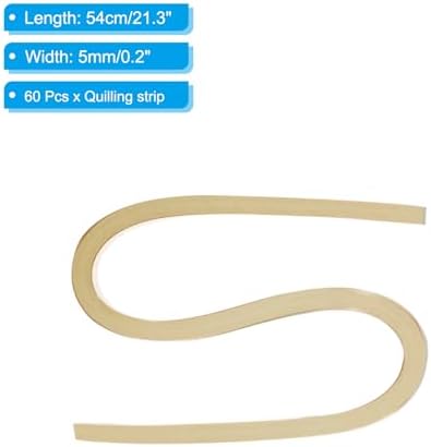 PATIKIL 60pcs Metallic Quilling Strips Paper 5mm(3/16") x 54cm Origami Paper Quilling Kits for Adults Beginner Art DIY Craft Christmas, Light Tan - Image 2