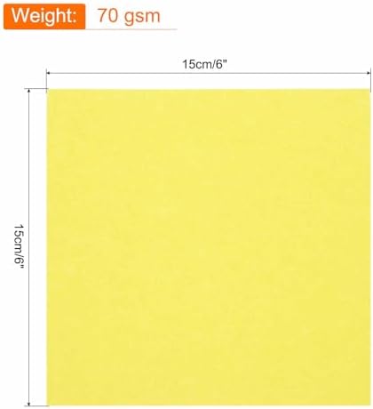 MECCANIXITY 75 Sheet Origami Paper Double Sided 6x6" Fluorescent Yellow - Image 2