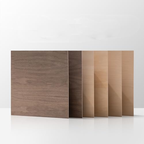 Rowood 6 Pack Plywood Sheets,12x12x1/8inch,2 Pack Walnut+2 Pack Basswood+Double Pack Birch,Thin Plywood Board Unfinished Wood,DIY Ornaments and Architectural Model by RowoodAssembleArtDecorateLife