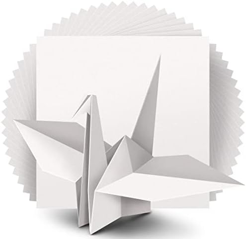 IOOLEEM Origami Paper, 200 Sheets, White Origami Paper, 6 Inch Square, Double Sided Colored Paper for Crafts DIY Party & Decoration by IOOLEEM