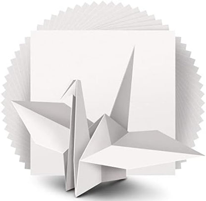 IOOLEEM Origami Paper, 200 Sheets, White Origami Paper, 6 Inch Square, Double Sided Colored Paper for Crafts DIY Party & Decoration by IOOLEEM