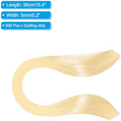PATIKIL Quilling Strips Paper 600pcs 5mm 39cm Origami Paper Quilling Kits for Art DIY Hand Craft Christmas, Beige - Image 2