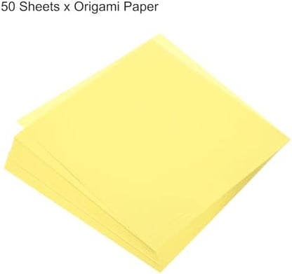 MECCANIXITY 50 Sheets Origami Paper Double Sided 8x8 Inch(20x20cm) Square Sheet for Art Craft Project, Beginners, Gifts Decor, Pale Yellow - Image 3