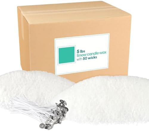 5LB Natural Pearled Candle Making Kit with 50 Cotton Wicks, Reusable and Refillable Pearled Candles for DIY Sand Candle Making by CLTNIKET