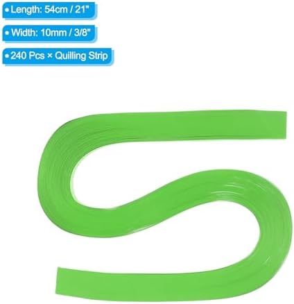 PATIKIL 240pcs Quilling Strips Paper 3/8"(10mm) 21"(54cm) Origami Paper Quilling Strip for Art DIY Hand Craft Christmas, Lime Green - Image 2