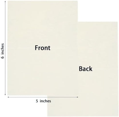 50 Pack Blank Folded Cardstock Cards, Cream Color, 3x5 - Image 2