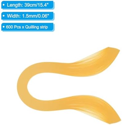 PATIKIL Quilling Strips Paper 600pcs 1.5mm 39cm Origami Paper Quilling Kits for Art DIY Hand Craft Christmas, Gold Yellow - Image 2