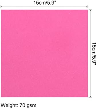 MECCANIXITY 200 Sheets 6x6 Inch(15x15cm) Origami Paper Double Sided Fluorescent Pink Square Sheet for Art Craft Project, Beginners, Gifts Decor - Image 2