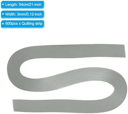 PATIKIL 600pcs Quilling Strips Paper 1/8"(3mm) 21"(54cm) Origami Paper Quilling Strip for Art DIY Hand Craft Christmas, Light Grey - Image 2
