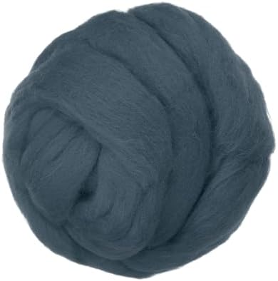 PATIKIL Wool Roving Yarn, 150G/5.3OZ Soft Felting Wool Pure Chunky Roving Yarn Bulk for Needle Felting Knitting Blanket Spinning Weaving DIY Craft, Gray Blue by PATIKIL