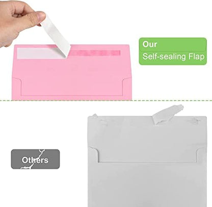 70 Packs A4 Envelope, Pink A4 Envelopes, 4x6 Photo Envelopes for Invitations, Envelopes Self Seal for Weddings, Baby Shower, Photos, Postcards, Greeting Cards, Mailing - Image 3