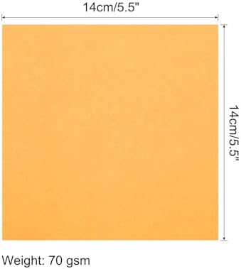 MECCANIXITY 50 Sheet Origami Paper Double Sided Fluorescent Orange 5.5x5.5 Inch Square Sheet for Art Craft Project, Beginners, Gifts Decor - Image 2