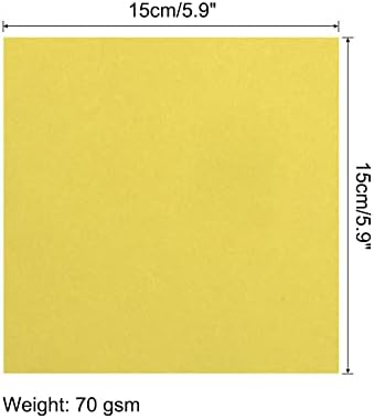 MECCANIXITY 200 Sheets 6x6 Inch(15x15cm) Origami Paper Double Sided Lemon Yellow Square Sheet for Art Craft Project, Beginners, Gifts Decor - Image 2