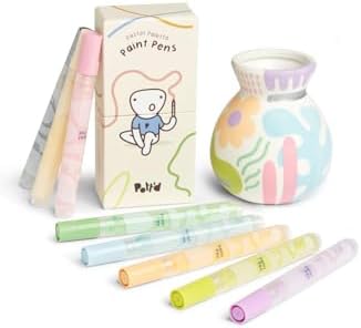 Pott'd Deluxe Edition Air Dry Clay at-Home Pottery Kit for Beginners Including Tools, Paints, Brushes, Varnish Seal, Instruction and Inspo Guide, Paint Pens, Pottery Stamps - Image 3