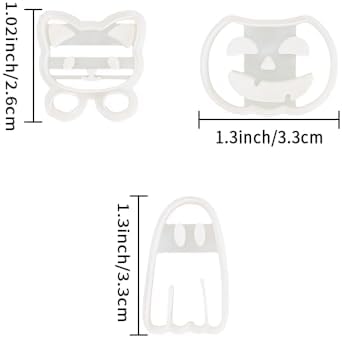 Xaekicr 3Pcs Halloween Polymer Clay Cutters Set – Ghost, Pumpkin, Cat | Clay Earring Cutters for Halloween Jewelry DIY | Polymer Clay Molds & Tools for Earrings Making - Image 3