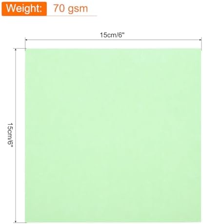 MECCANIXITY 75 Sheet Origami Paper Double Sided 6x6" Light Green - Image 2