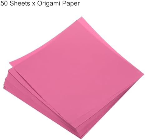 MECCANIXITY 50 Sheets Origami Paper Double Sided 8x8 Inch(20x20cm) Square Sheet for Art Craft Project, Beginners, Gifts Decor, Rose Red - Image 3