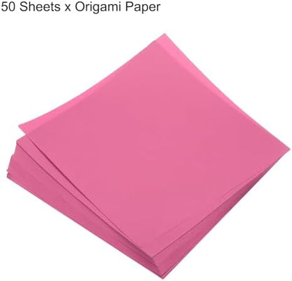 MECCANIXITY 50 Sheets Origami Paper Double Sided 8x8 Inch(20x20cm) Square Sheet for Art Craft Project, Beginners, Gifts Decor, Rose Red - Image 3