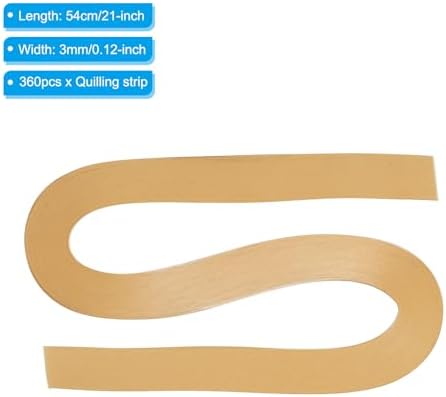 PATIKIL 360pcs Quilling Strips Paper 1/8"(3mm) 21"(54cm) Origami Paper Quilling Strip for Art DIY Hand Craft Christmas, Light Tan - Image 2