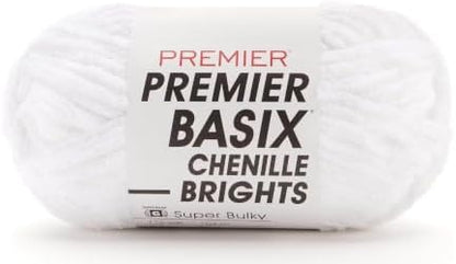 Premier Basix Chenille Brights, White, Super Bulky Weight, 5.3 oz, 112 yds by Premier
