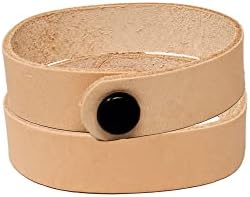 5/8 Inch Natural Cowhide Leather Bracelets Set of 10 - Leather Bracelets are Great for Stamping - Perfect Choice for Group Projects, Youth Camps - 6",7",8" and 9" Snap to Snap - Image 2