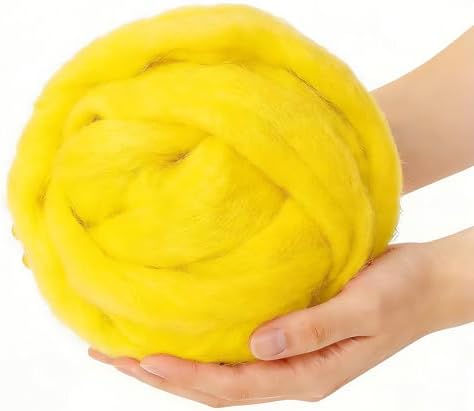 3.4oz Needle Felting Wool Cartoon Yellow for DIY Needle Craft Enthusiasts by %22VNAKER%22+Flagship
