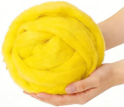 3.4oz Needle Felting Wool Cartoon Yellow for DIY Needle Craft Enthusiasts by %22VNAKER%22+Flagship