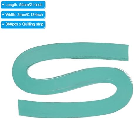 PATIKIL 360pcs Quilling Strips Paper 1/8"(3mm) 21"(54cm) Origami Paper Quilling Strip for Art DIY Hand Craft Christmas, Turquoise Green - Image 2