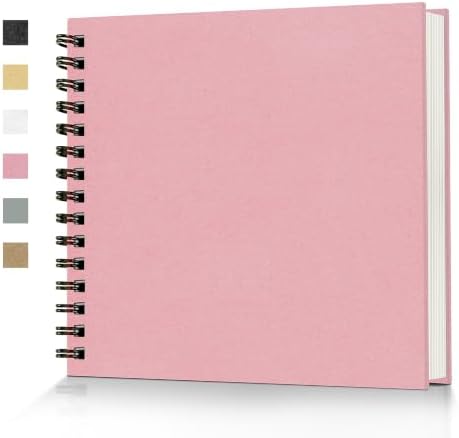 Popotop 12x12 Inch Scrapbook Photo Album, 60 Page Decorative Kraft Paper Book for 4x6 5x7 6x8 Pictures, DIY Memory Photo Albums as Gifts for Wedding Baby Christmas School Family by Popotop