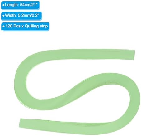 PATIKIL 120pcs Quilling Strips Paper 3/16"(5.2mm) 21"(54cm) Origami Paper Quilling Strip for Art DIY Hand Craft Christmas, Light Green - Image 2