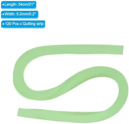 PATIKIL 120pcs Quilling Strips Paper 3/16"(5.2mm) 21"(54cm) Origami Paper Quilling Strip for Art DIY Hand Craft Christmas, Light Green - Image 2