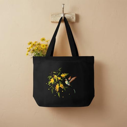 ERKOON Embroidery Canvas Tote Bag for Beginners, Floral Arts Crafts Cross Stitch Kits for Adults Including Stamped Embroidery Bag with Hoops, Needle, Instruction and Color Threads (Hummingbird) - Image 5