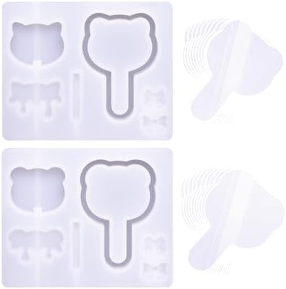Resin Shaker Molds Lolipop Kitty and Bear Kits Set with Matching Films - Image 4