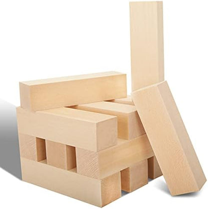 12 Pack Unfinished Basswood Carving Blocks Kit, Rectangular Wooden Blocks for DIY Carving, Crafting and Whittling for Adults Beginner and Experts(4 x 1 x 1 inch) - Image 3