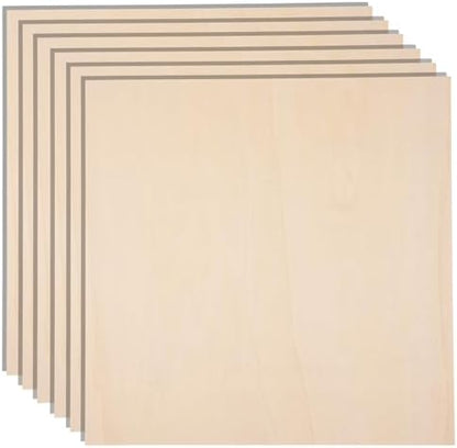 24 Pack 12 x 12 x 1/4 Inch-6mm Thick Basswood Sheets for Crafts, DIY Laser Projects, Wood Burning, Engraving, Staining, Architectural Model Making by AWIZOM