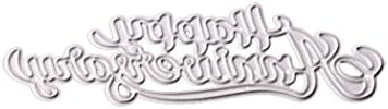 Letter Thank You Mr&Mrs Best Wishes Happy Anniversary Heart Metal Cutting Dies Stencil DIY Scrapbooking Embossing Tool DIY Paper Cards Album Decoration (Happy Anniversary) - Image 5