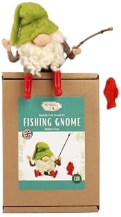 Wizardi Beginner Needle Felting Kit for Adults - Fishing Gnome. Fantasy Felting Kit 12cm Tall. Felting Tools. Wool Felting Supplies. Felt Crafts. Wool Felt. The Makerss - Image 3