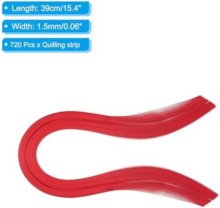 PATIKIL Quilling Strips Paper 720pcs 1.5mm 39cm Origami Paper Quilling Kits for Adults Beginner Art DIY Craft Christmas, Red - Image 2