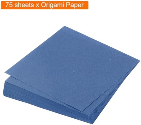MECCANIXITY 75 Sheet Origami Paper Double Sided 4x4" Dark Blue - Image 3