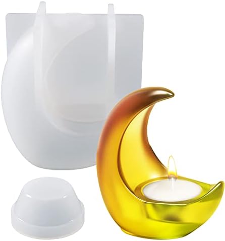 Moon Candle Holder Resin Mould, DIY Silicone Mould for Home Decorations by Yayatty