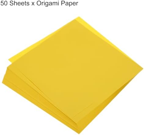 MECCANIXITY 50 Sheets Origami Paper Double Sided 8x8 Inch(20x20cm) Square Sheet for Art Craft Project, Beginners, Gifts Decor, Yellow - Image 3
