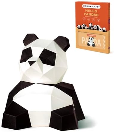 3D Panda Lanlan Origami Paper Craft Kit, Fun DIY Pre-Cut 3D Paper Art Model for Teens & Adults, Easy Handmade Animal Figurine Sculpture Gift Set for Bookshelf Decoration by Unknown